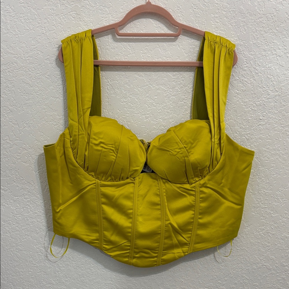 PrettyLittleThing Bright Yellow Plus Size Top